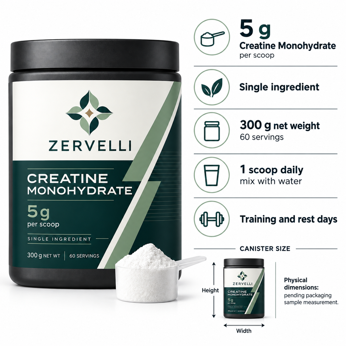 Zervelli Creatine Monohydrate 5G