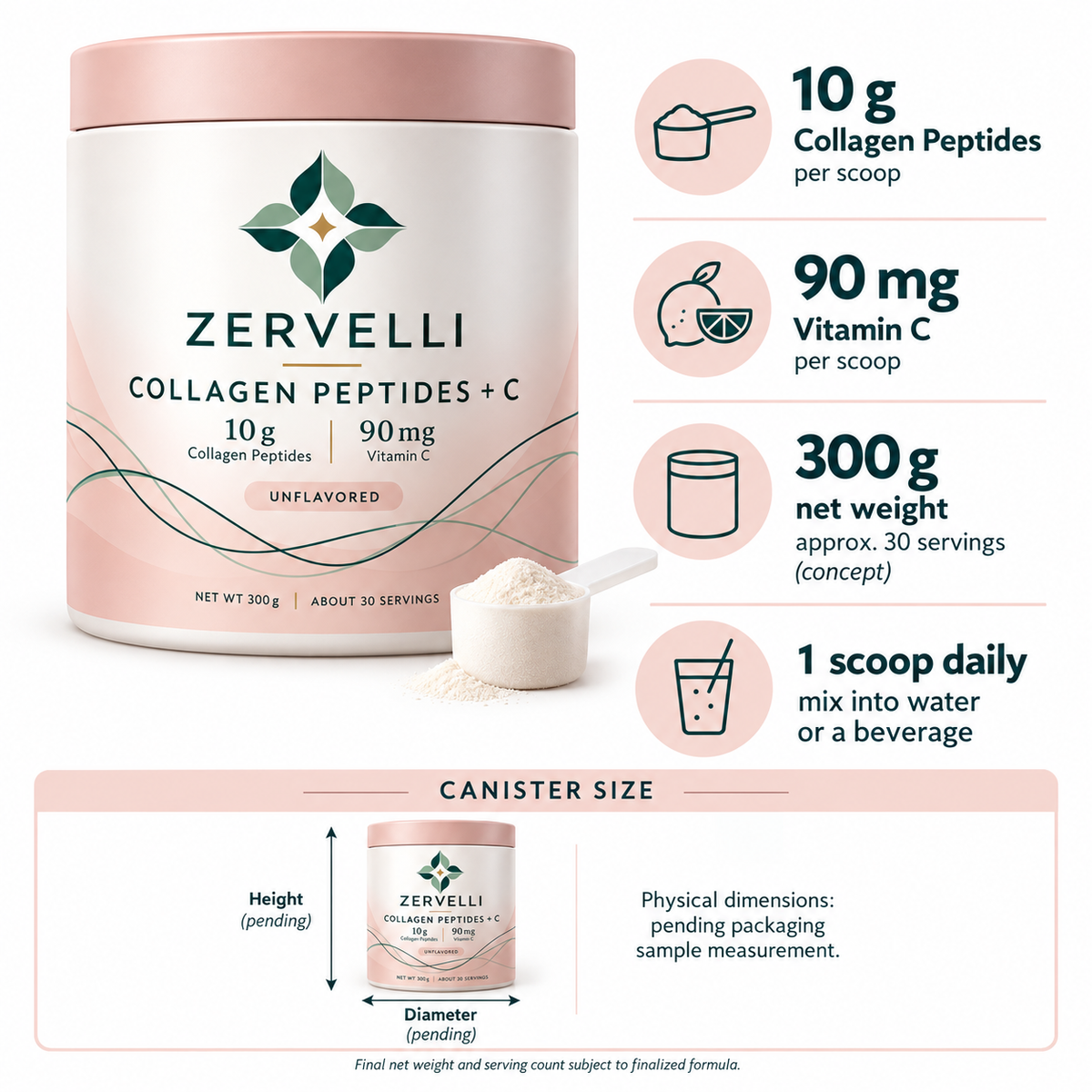 Zervelli Collagen Peptides + C