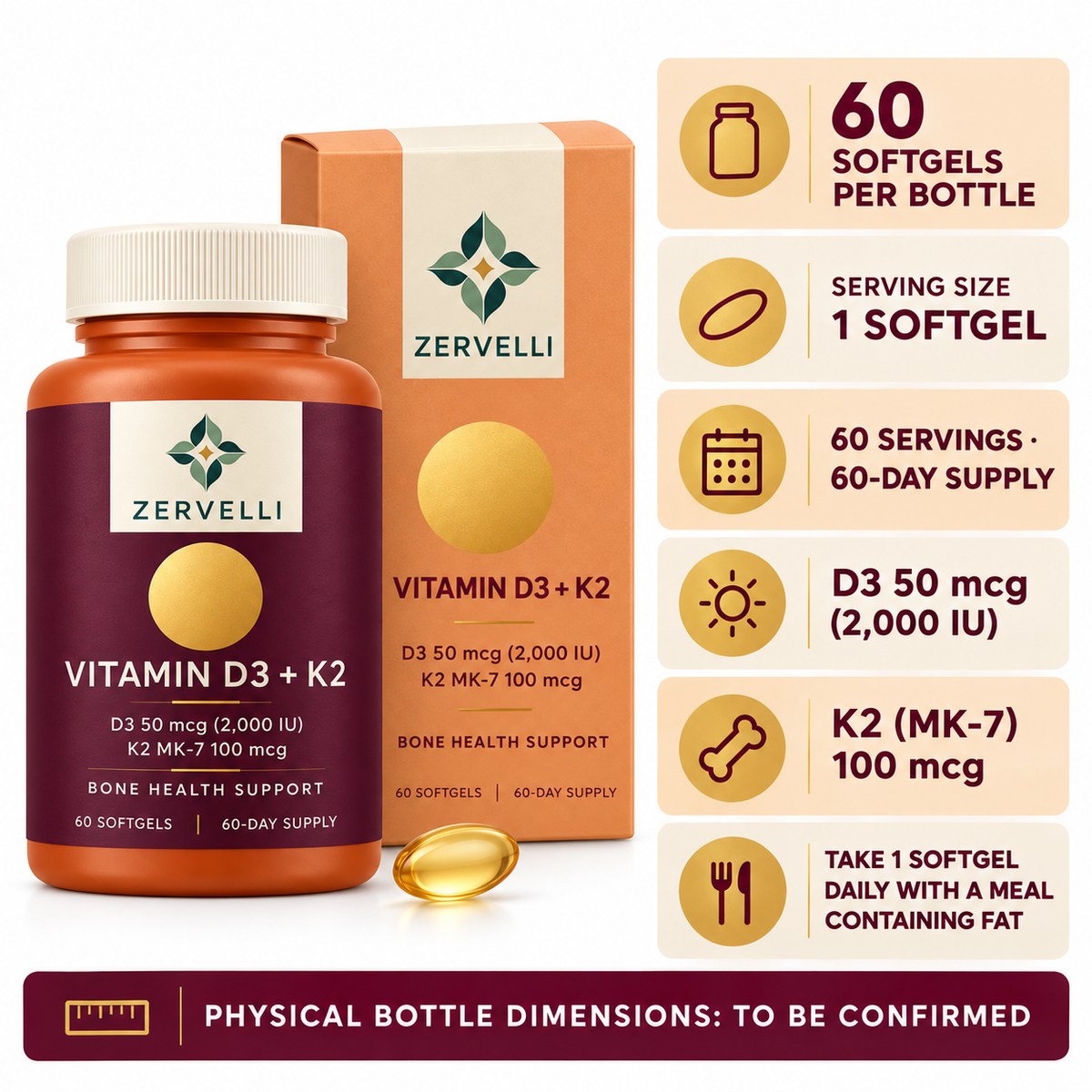 Zervelli Vitamin D3 + K2